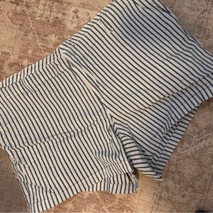 Lands' End Blue and White Striped Women Shorts